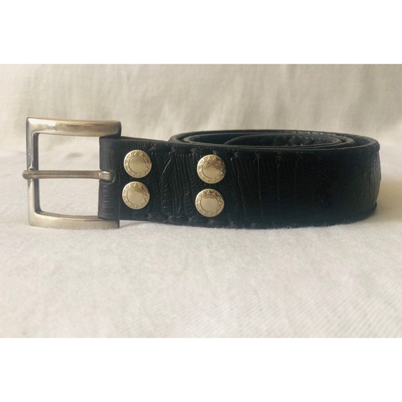 Machine by Bassico Vintage Black Leather Belt 38” Unisex 2-Layer Thick Spain VG main image 4